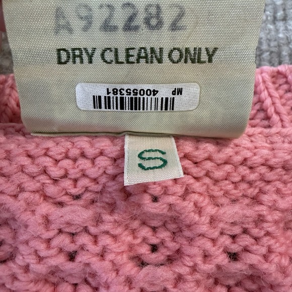 Kilronan Knitwear Bubblegum Pink Fisherman Cableknit Chunky Cardigan Small - Picture 7 of 9